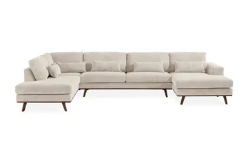 Copenhagen 5-sits Vänstervänd U-formad Soffa med Divan och Schäslong i Manchester - Beige - Möbler - Soffa - U-soffa