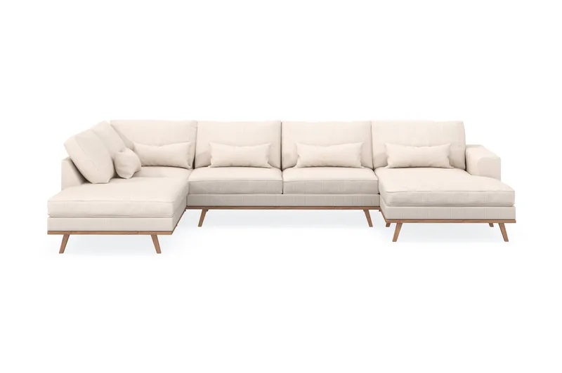 Copenhagen 5-sits Vänstervänd U-formad Soffa med Divan och Schäslong i Manchester - Beige - Möbler - Soffa - U-soffa