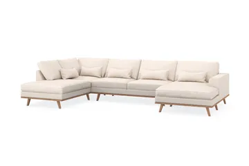 Copenhagen 5-sits Vänstervänd U-formad Soffa med Divan och Schäslong i Manchester - Beige - Möbler - Soffa - U-soffa