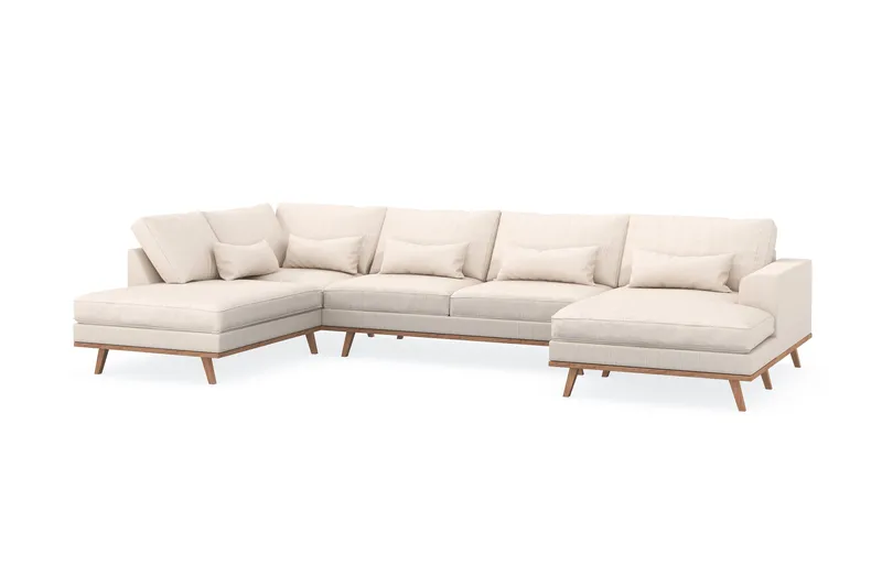 Copenhagen 5-sits Vänstervänd U-formad Soffa med Divan och Schäslong i Manchester - Beige - Möbler - Soffa - U-soffa