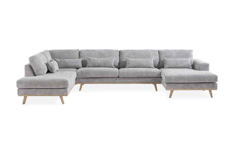 Copenhagen 5-sits Vänstervänd U-formad Soffa med Divan och Schäslong i Manchester - Ljusgrå - Möbler - Soffa - U-soffa