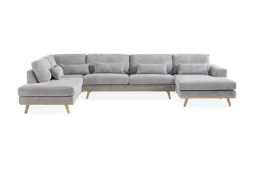Copenhagen 5-sits Vänstervänd U-formad Soffa med Divan och Schäslong i Manchester - Ljusgrå - Möbler - Soffa - U-soffa