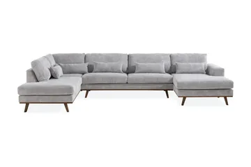 Copenhagen 5-sits Vänstervänd U-formad Soffa med Divan och Schäslong i Manchester - Ljusgrå - Möbler - Soffa - U-soffa