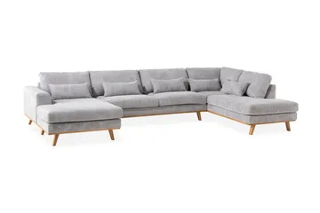 Copenhagen 5-sits Vänstervänd U-formad Soffa med Divan och Schäslong i Manchester - Ljusgrå - Möbler - Soffa - U-soffa