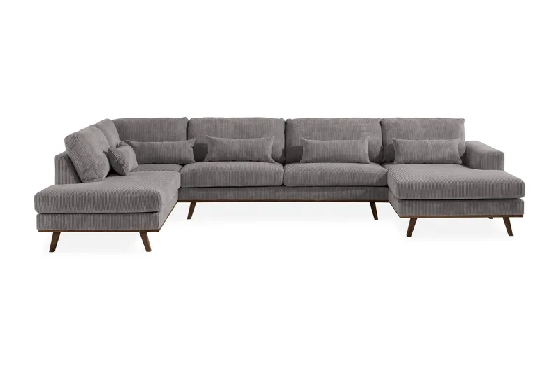 Copenhagen 5-sits Vänstervänd U-formad Soffa med Divan och Schäslong i Manchester - Mörkgrå - Möbler - Soffa - U-soffa