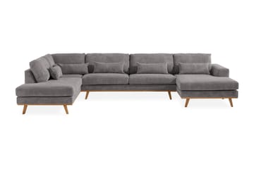 Copenhagen 5-sits Vänstervänd U-formad Soffa med Divan och Schäslong i Manchester - Mörkgrå - Möbler - Soffa - U-soffa