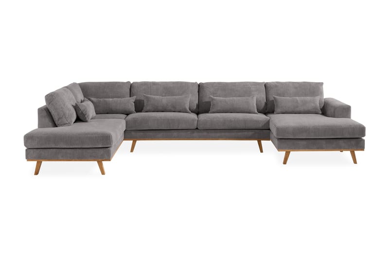 Copenhagen 5-sits Vänstervänd U-formad Soffa med Divan och Schäslong i Manchester - Mörkgrå - Möbler - Soffa - U-soffa