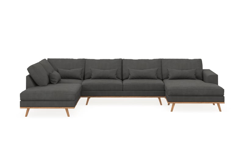 Copenhagen 5-sits Vänstervänd U-formad Soffa med Divan och Schäslong i Manchester - Mörkgrå - Möbler - Soffa - U-soffa
