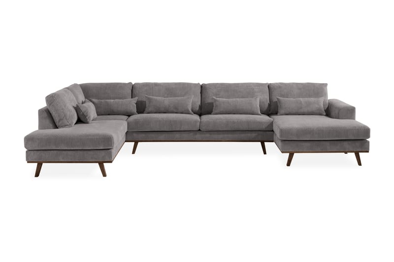 Copenhagen 5-sits Vänstervänd U-formad Soffa med Divan och Schäslong i Manchester - Mörkgrå - Möbler - Soffa - U-soffa