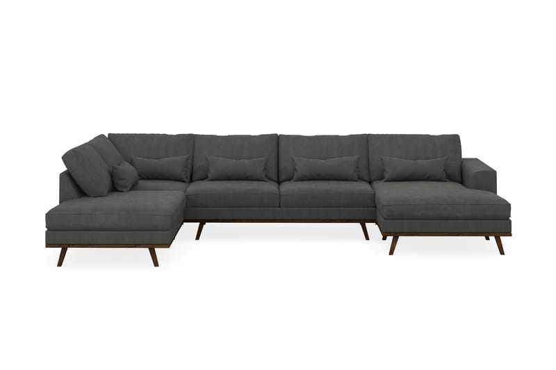 Copenhagen 5-sits Vänstervänd U-formad Soffa med Divan och Schäslong i Manchester - Mörkgrå - Möbler - Soffa - U-soffa