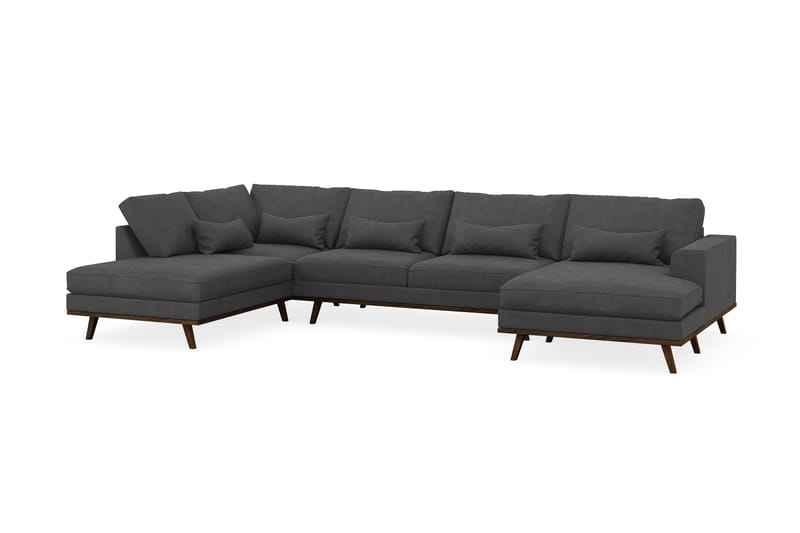 Copenhagen 5-sits Vänstervänd U-formad Soffa med Divan och Schäslong i Manchester - Mörkgrå - Möbler - Soffa - U-soffa