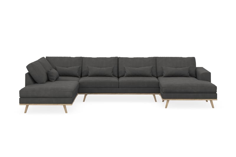 Copenhagen 5-sits Vänstervänd U-formad Soffa med Divan och Schäslong i Manchester - Mörkgrå - Möbler - Soffa - U-soffa