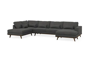 Copenhagen 5-sits Vänstervänd U-formad Soffa med Divan och Schäslong i Manchester - Mörkgrå - Möbler - Soffa - U-soffa