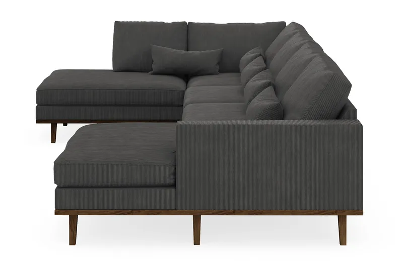 Copenhagen 5-sits Vänstervänd U-formad Soffa med Divan och Schäslong i Manchester - Mörkgrå - Möbler - Soffa - U-soffa