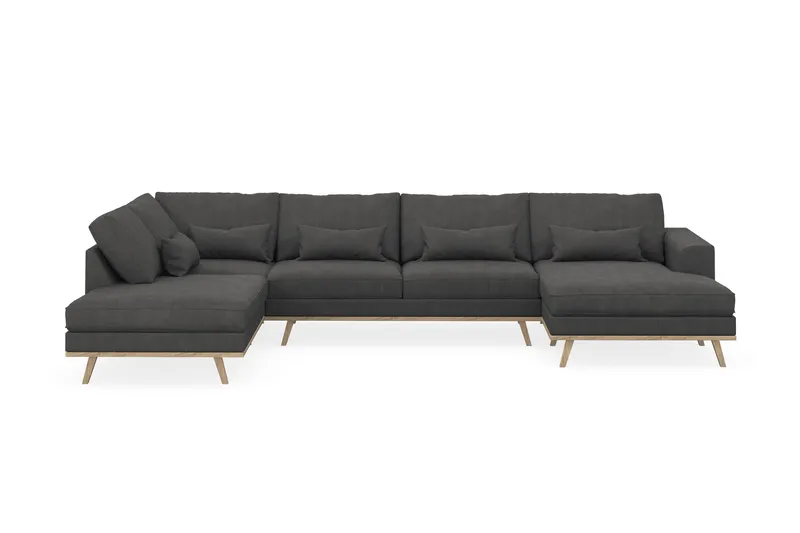 Copenhagen 5-sits Vänstervänd U-formad Soffa med Divan och Schäslong i Manchester - Mörkgrå - Möbler - Soffa - U-soffa