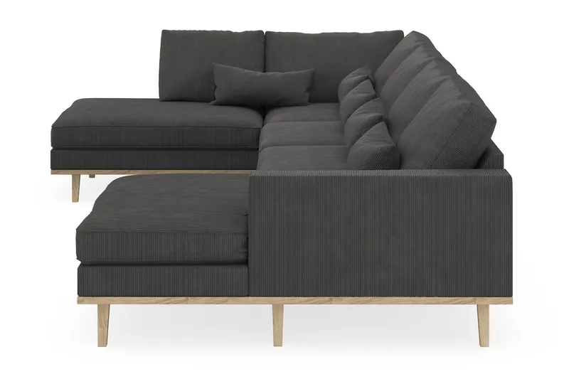 Copenhagen 5-sits Vänstervänd U-formad Soffa med Divan och Schäslong i Manchester - Mörkgrå - Möbler - Soffa - U-soffa
