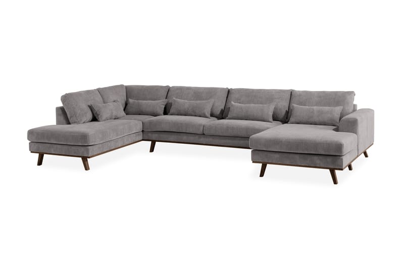 Copenhagen 5-sits Vänstervänd U-formad Soffa med Divan och Schäslong i Manchester - Mörkgrå - Möbler - Soffa - U-soffa