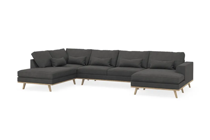Copenhagen 5-sits Vänstervänd U-formad Soffa med Divan och Schäslong i Manchester - Mörkgrå - Möbler - Soffa - U-soffa
