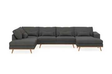 Copenhagen 5-sits Vänstervänd U-formad Soffa med Divan och Schäslong i Manchester - Mörkgrå - Möbler - Soffa - U-soffa