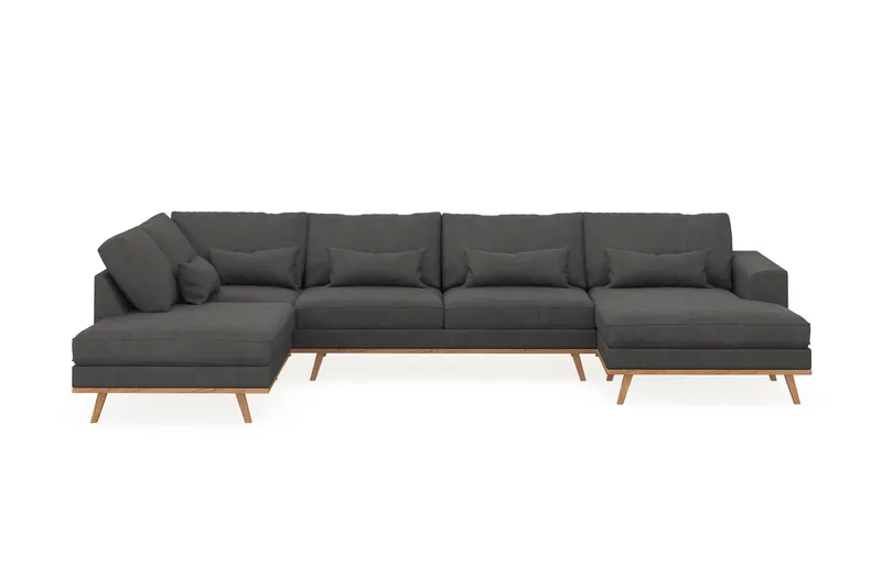 Copenhagen 5-sits Vänstervänd U-formad Soffa med Divan och Schäslong i Manchester - Mörkgrå - Möbler - Soffa - U-soffa