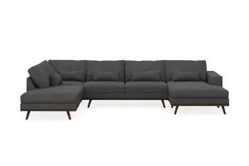 Copenhagen 5-sits Vänstervänd U-formad Soffa med Divan och Schäslong i Manchester - Mörkgrå - Möbler - Soffa - U-soffa