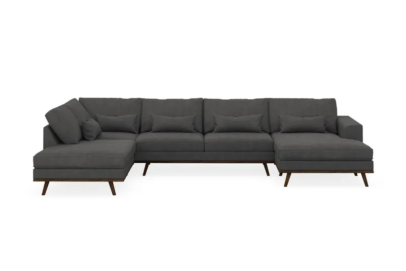 Copenhagen 5-sits Vänstervänd U-formad Soffa med Divan och Schäslong i Manchester - Mörkgrå - Möbler - Soffa - U-soffa
