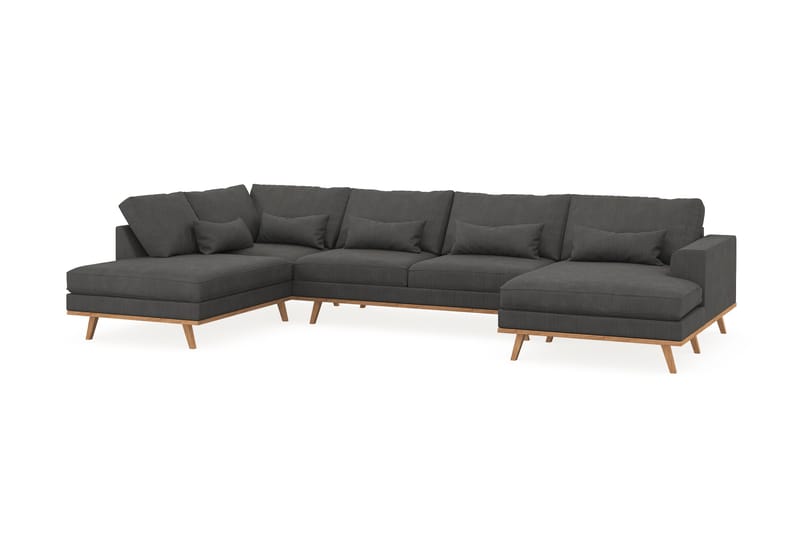 Copenhagen 5-sits Vänstervänd U-formad Soffa med Divan och Schäslong i Manchester - Mörkgrå - Möbler - Soffa - U-soffa