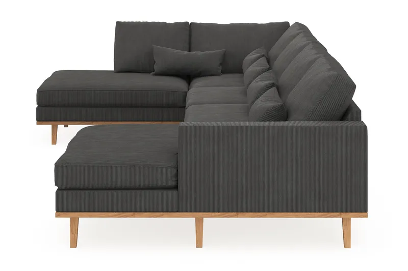 Copenhagen 5-sits Vänstervänd U-formad Soffa med Divan och Schäslong i Manchester - Mörkgrå - Möbler - Soffa - U-soffa