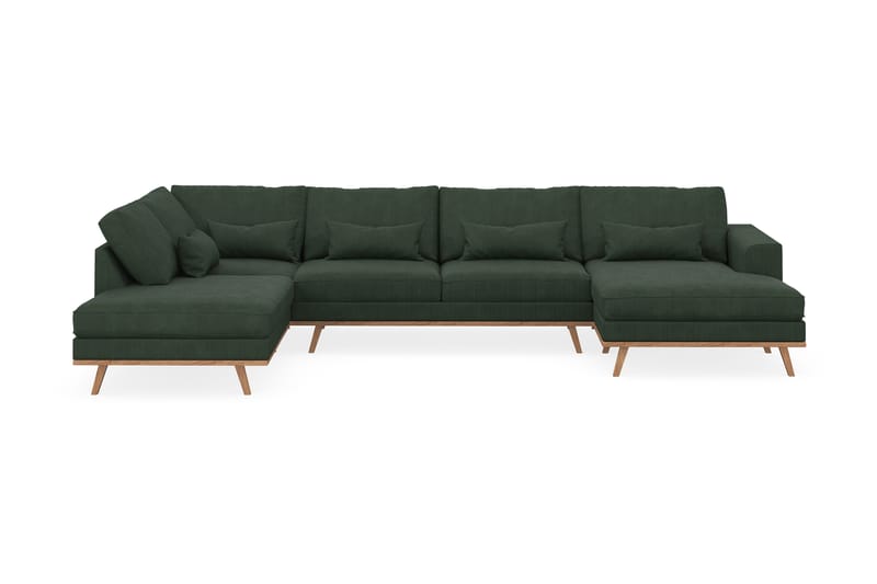 Copenhagen 5-sits Vänstervänd U-formad Soffa med Divan och Schäslong i Manchester - Mörkgrön - Möbler - Soffa - U-soffa