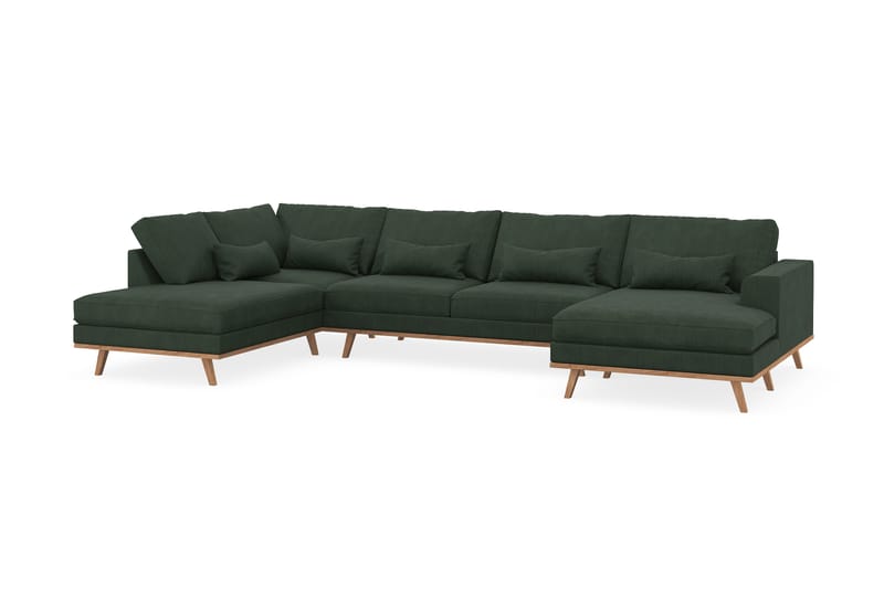 Copenhagen 5-sits Vänstervänd U-formad Soffa med Divan och Schäslong i Manchester - Mörkgrön - Möbler - Soffa - U-soffa