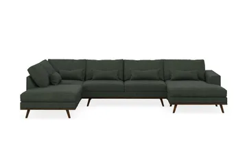 Copenhagen 5-sits Vänstervänd U-formad Soffa med Divan och Schäslong i Manchester - Mörkgrön - Möbler - Soffa - U-soffa
