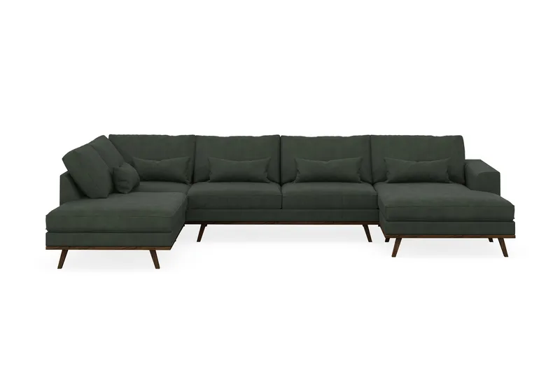 Copenhagen 5-sits Vänstervänd U-formad Soffa med Divan och Schäslong i Manchester - Mörkgrön - Möbler - Soffa - U-soffa