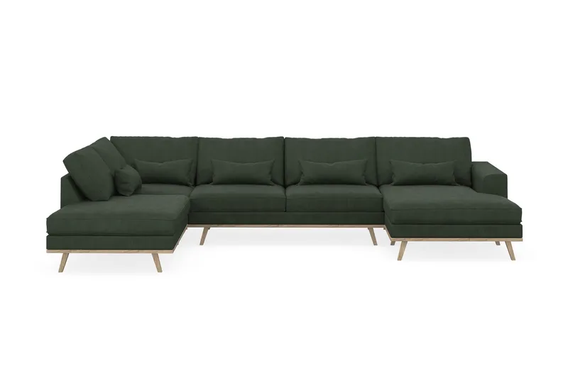 Copenhagen 5-sits Vänstervänd U-formad Soffa med Divan och Schäslong i Manchester - Mörkgrön - Möbler - Soffa - U-soffa