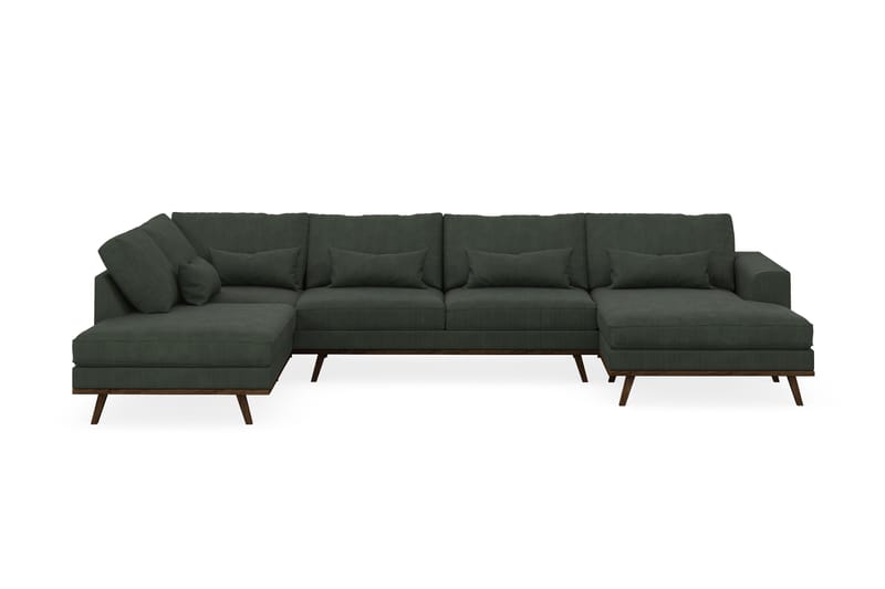 Copenhagen 5-sits Vänstervänd U-formad Soffa med Divan och Schäslong i Manchester - Mörkgrön - Möbler - Soffa - U-soffa