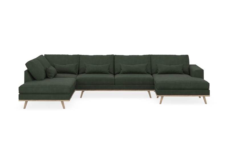 Copenhagen 5-sits Vänstervänd U-formad Soffa med Divan och Schäslong i Manchester - Mörkgrön - Möbler - Soffa - U-soffa