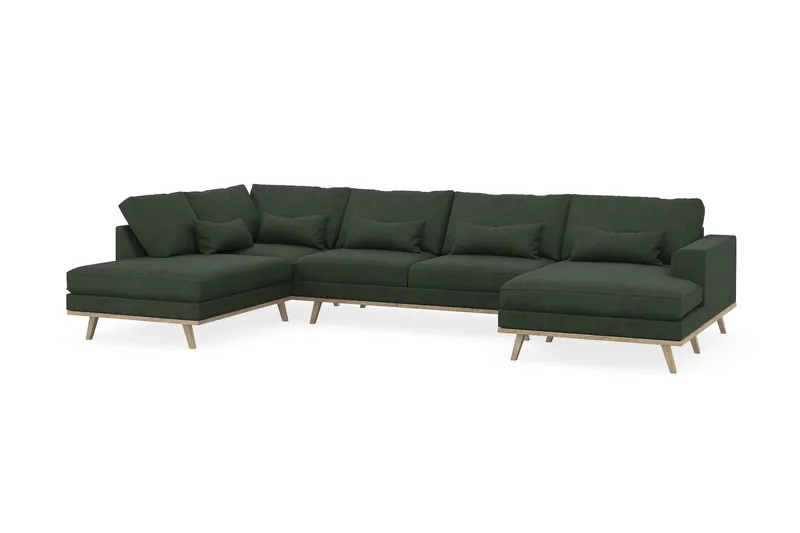 Copenhagen 5-sits Vänstervänd U-formad Soffa med Divan och Schäslong i Manchester - Mörkgrön - Möbler - Soffa - U-soffa