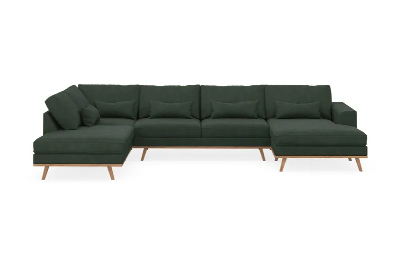 Copenhagen 5-sits Vänstervänd U-formad Soffa med Divan och Schäslong i Manchester - Mörkgrön - Möbler - Soffa - U-soffa
