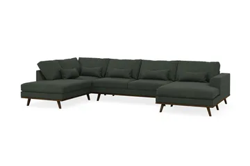 Copenhagen 5-sits Vänstervänd U-formad Soffa med Divan och Schäslong i Manchester - Mörkgrön - Möbler - Soffa - U-soffa