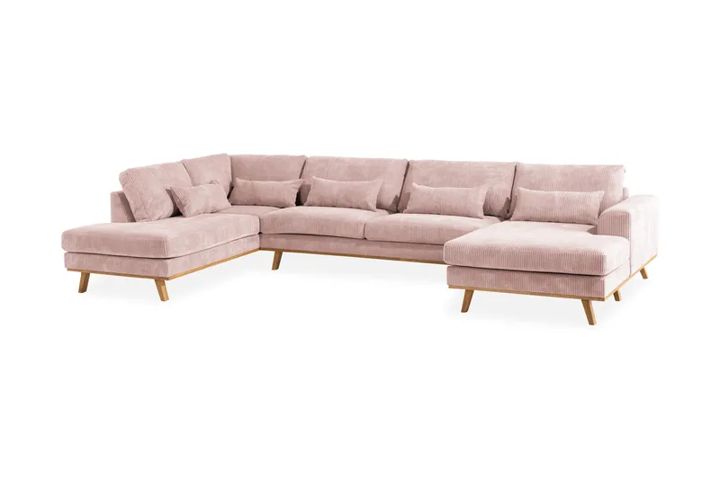 Copenhagen 5-sits Vänstervänd U-formad Soffa med Divan och Schäslong i Manchester - Rosa - Möbler - Soffa - U-soffa