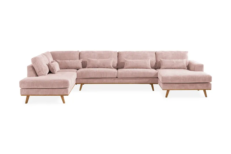 Copenhagen 5-sits Vänstervänd U-formad Soffa med Divan och Schäslong i Manchester - Rosa - Möbler - Soffa - U-soffa