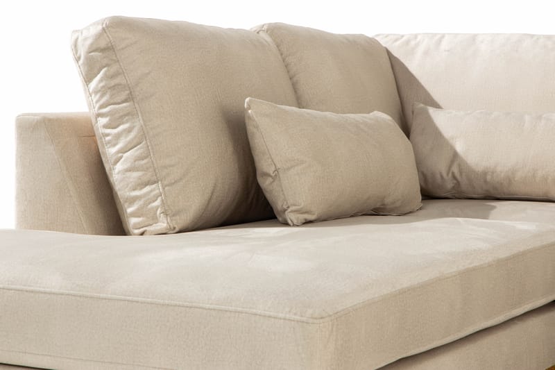 Copenhagen 5-sits Vänstervänd U-formad Soffa med Divan och Schäslong i Sammet - Beige - Möbler - Soffa - U-soffa