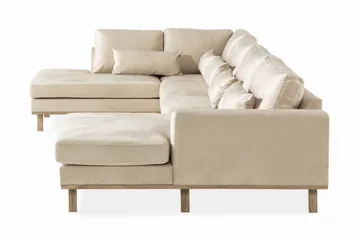 Copenhagen 5-sits Vänstervänd U-formad Soffa med Divan och Schäslong i Sammet - Beige - Möbler - Soffa - U-soffa