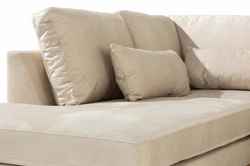 Copenhagen 5-sits Vänstervänd U-formad Soffa med Divan och Schäslong i Sammet - Beige - Möbler - Soffa - U-soffa