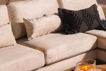 Copenhagen 5-sits Vänstervänd U-formad Soffa med Divan och Schäslong i Sammet - Beige - Möbler - Soffa - U-soffa