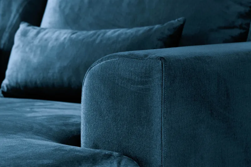 Copenhagen 5-sits Vänstervänd U-formad Soffa med Divan och Schäslong i Sammet - Blå - Möbler - Soffa - U-soffa