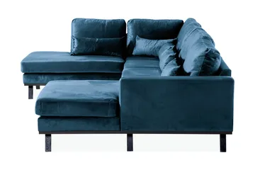 Copenhagen 5-sits Vänstervänd U-formad Soffa med Divan och Schäslong i Sammet - Blå - Möbler - Soffa - U-soffa