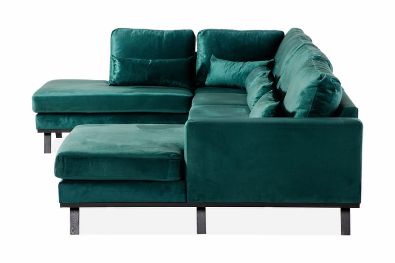 Copenhagen 5-sits Vänstervänd U-formad Soffa med Divan och Schäslong i Sammet - Grön - Möbler - Soffa - U-soffa
