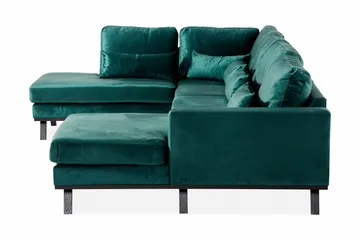 Copenhagen 5-sits Vänstervänd U-formad Soffa med Divan och Schäslong i Sammet - Grön - Möbler - Soffa - U-soffa
