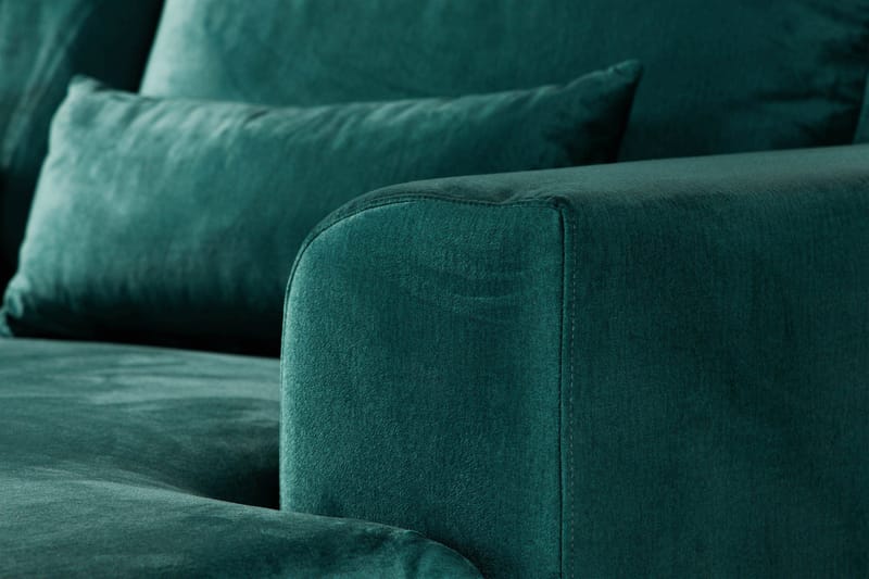 Copenhagen 5-sits Vänstervänd U-formad Soffa med Divan och Schäslong i Sammet - Grön - Möbler - Soffa - U-soffa