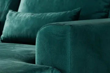 Copenhagen 5-sits Vänstervänd U-formad Soffa med Divan och Schäslong i Sammet - Grön - Möbler - Soffa - U-soffa